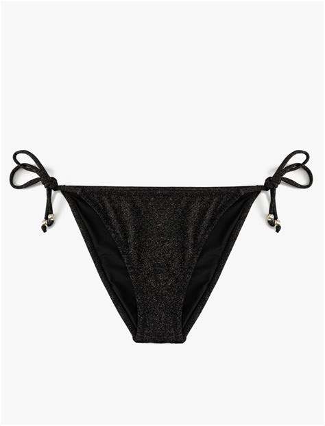 Siyah Kadın Parlak İpli Bikini Altı SAK MM Koton