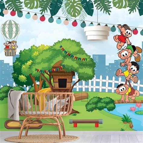 Papel De Parede Turma Da Monica - Papel De Parede Personalizado Turma Da Mônica