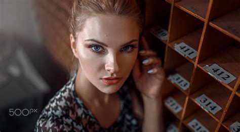 blonde portrait Carla Sonre face women Damian Piórko depth of