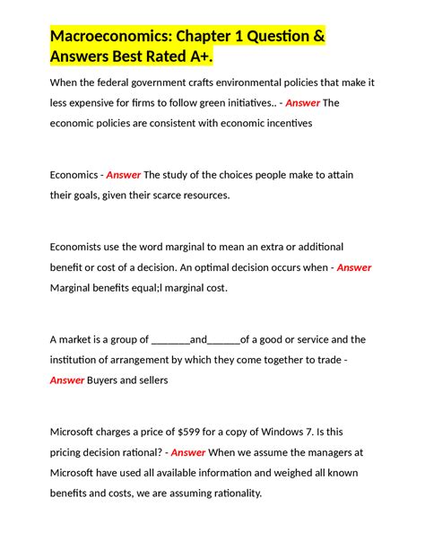 Macroeconomics Chapter 9 Question Answers