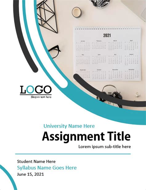 40 Free Assignment Cover Page Templates For Ms Word