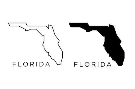 Premium Vector | Florida states of usa map icon outline style and flat ...