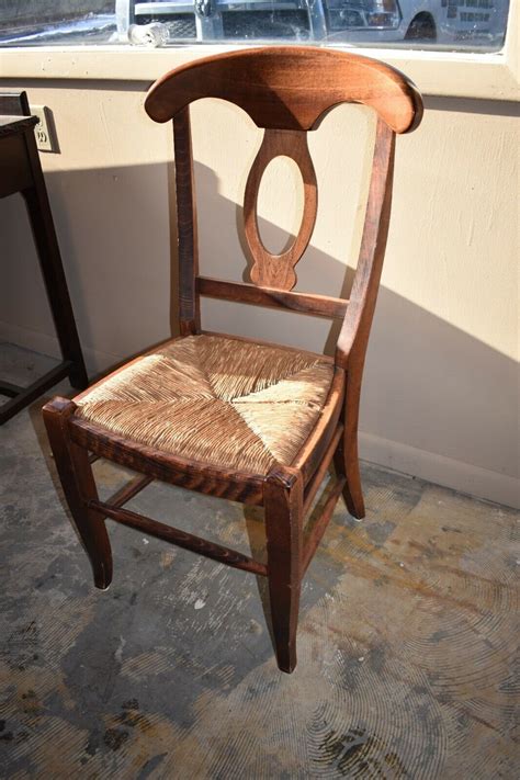 Vintage Solid Wood Cain Seat Chair Etsy