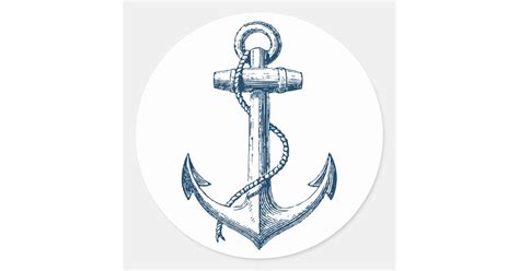 Anchor Nautical Sticker Decor T Navy Blue White Zazzle