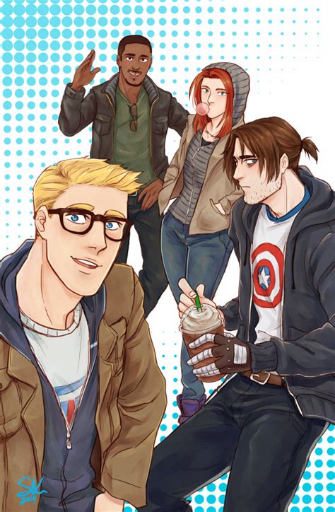 [Image: Steve Rogers, Bucky Barnes, Natasha... - things for thingswithwings