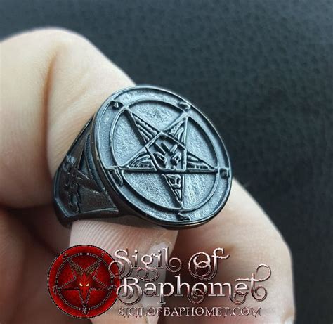 Stainless Steel Sigil of Baphomet Signet Ring