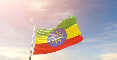 Premium Photo Ethiopia National Flag Waving In The Sky