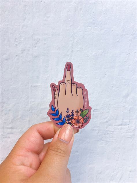Middle Finger Sticker Fuck Sticker Stickers Stickers For Etsy