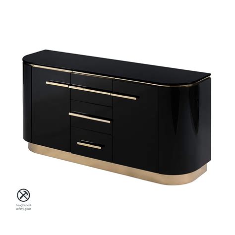 Anastasia Black Glass Sideboard My Furniture