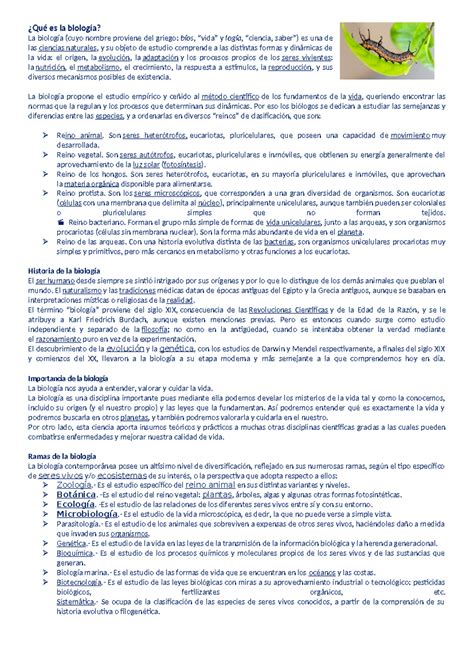 Qué Es La Biología ¿qué Es La Biología La Biología Cuyo Nombre