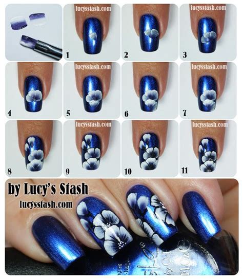 Photos Bild Galeria Nail Art Flowers Step By Step