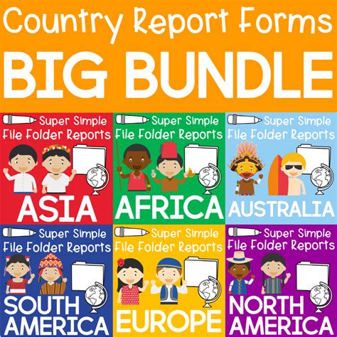 country report forms big bundle  tip top printables shop