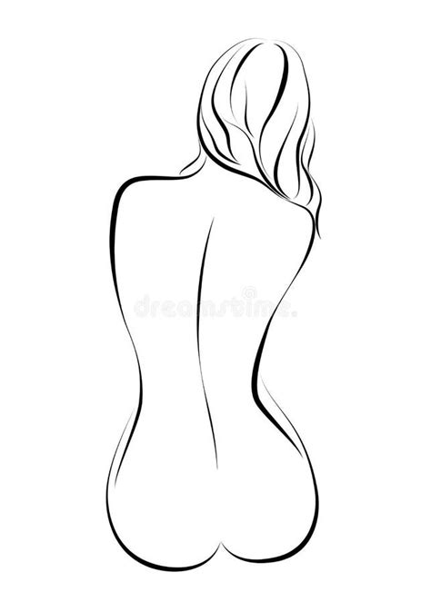 Beautiful Naked Sitting Girl Back View Stock Vector Illustration Of Romantic Girl