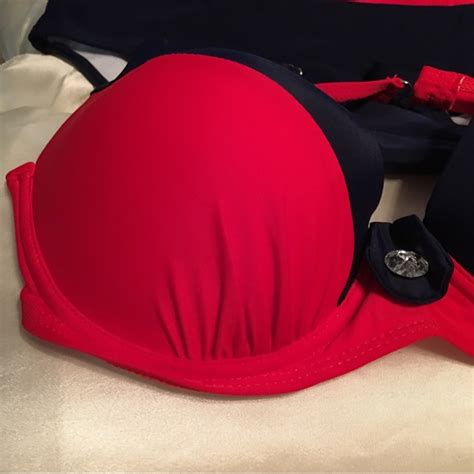 Swim Bikini Red Navy Swim Suit Nwt Molded Cups Poshmark