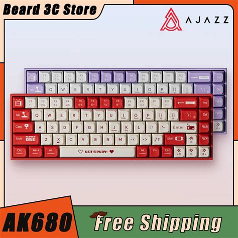 AJAZZ AK680 Teclado Mec Nico De Jogos Modo Dual Bluetooth Sem Fio Hot Swap 68 Chaves
