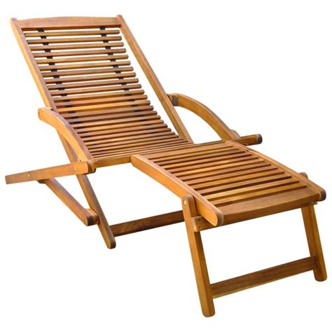 Anya Outdoor Wooden Sun Lounger With Footrest In Light Oak | Furniture in Fashion