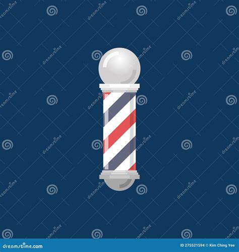 Old Fashioned Vintage Glass Barber Shop Pole With Stripes Stock Vector