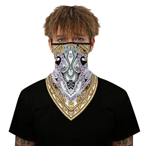 Микрофибърна маска тип шал, защита за нос и врат, абстрактен модел ...