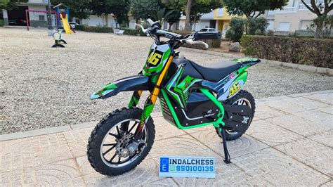 MINIMOTO MOTOCROSS ELECTRICA XZE 500W EN COLOR VERDE 36V CON 3