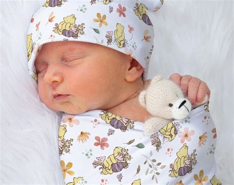 Baby Girl Swaddle T Set Pooh Custom Swaddle Jersey Receiving Blanket