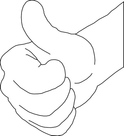 Thumbs Up Outline Clip Art at Clker.com - vector clip art online ...