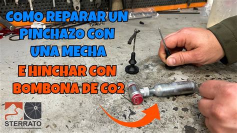 CÓMO REPARAR un PINCHAZO de BICI con MECHA e HINCHAR con BOMBONA de