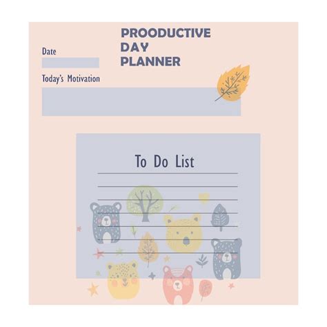 Premium Vector | Cute productive day planner