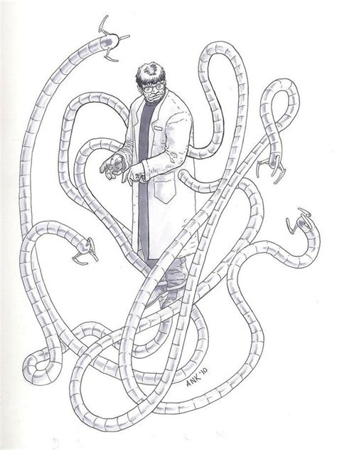 Octopus Drawing Mad Scientist Comic Character Villians Sinister