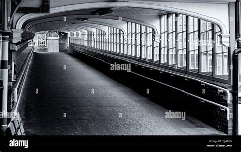 Exit Way From Bexhill Railway Station Platform Stock Photo Alamy
