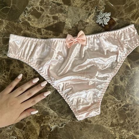 NWOT VTG 90s Y2K Shiny Satin Stl Bikini Sissy Panties M L 8 Pink Glossy