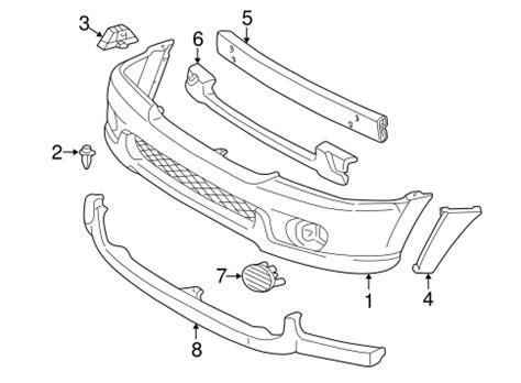 Genuine OEM BUMPER COMPONENTS FRONT Parts For 2002 Toyota Sequoia