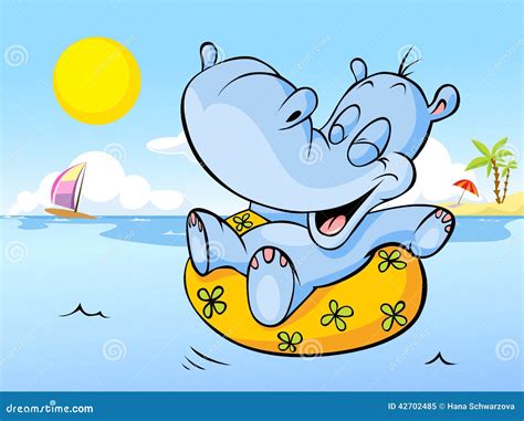 Happy Hippo Cartoon Stock Photo | CartoonDealer.com #32719896