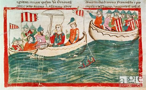 Miniature Depicting Charles Prince Of Salerno Who Was Defeated By
