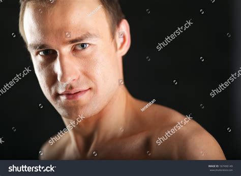 Portrait Naked Muscular Man Isolated On Stock Photo Edit Now 167406149