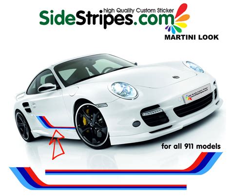 Martini Racing For All Porsche 911 Models Side Stripes Graphics