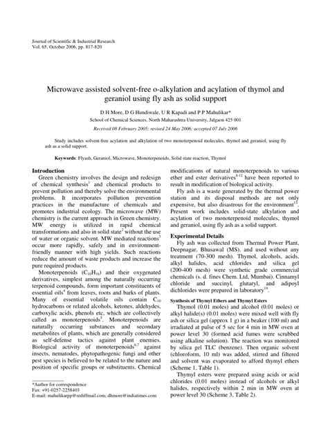 PDF Microwave Assisted Solvent Free O Alkylation And Acylation Of