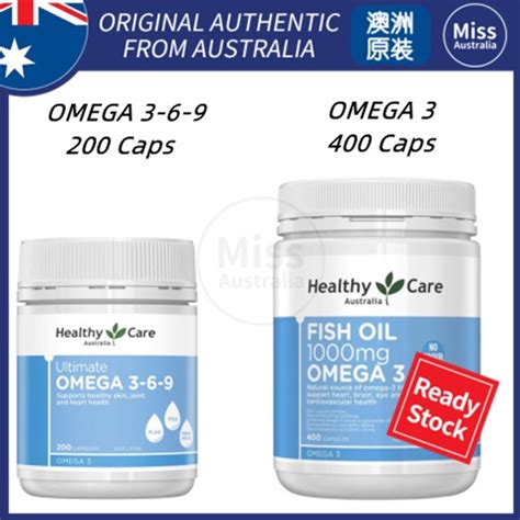 Healthy Care Fish Oil 1000mg Omega 3 400 Capsules Omega 3 6 9 200