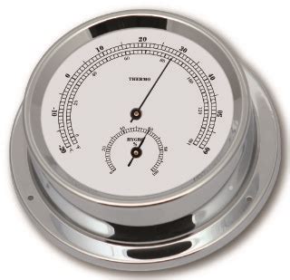 Ships Thermometer Hygrometer Chrome Plated Brass Talamex Series