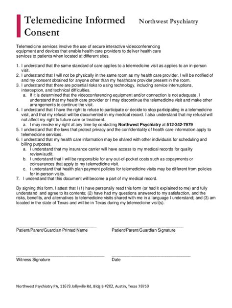 Fillable Online Telemedicine Consent Form Fill And Sign Printable Template Fax Email Print