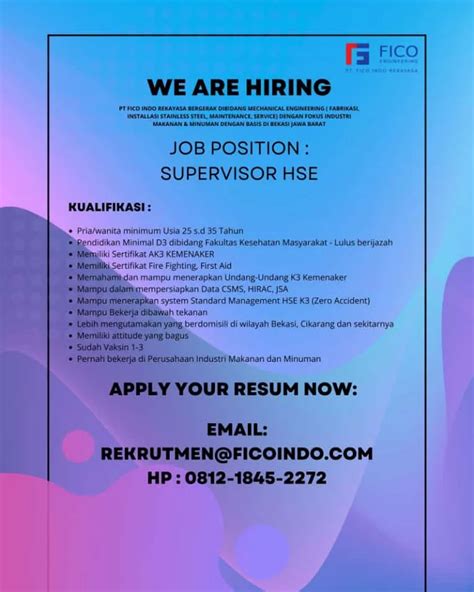 Career Pt Fico Indo Rekayasa Ficoindocareer • Instagram Photos And