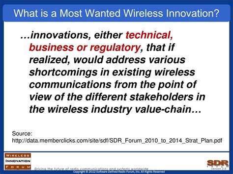 PPT - Wireless Innovation Forum’s Top 10 Most Wanted Wireless