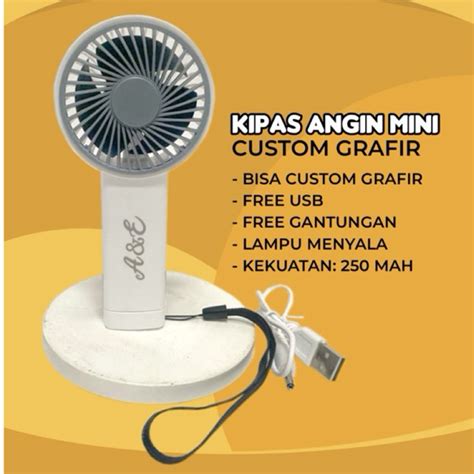 Jual Kipas Angin Mini Custom Grafir Nama Logo Perusahaan Kipas Lipat