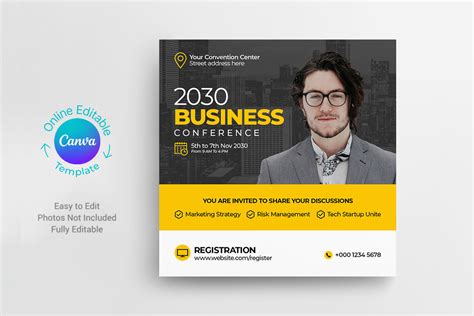 Canva Business Conference Post Template Graphic By DesignOriel