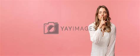 Beauty, fashion and women concept. Portrait of feminine and flirty ...