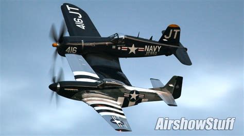 P Mustang And F U Corsair Formation Flybys Class Of Eaa