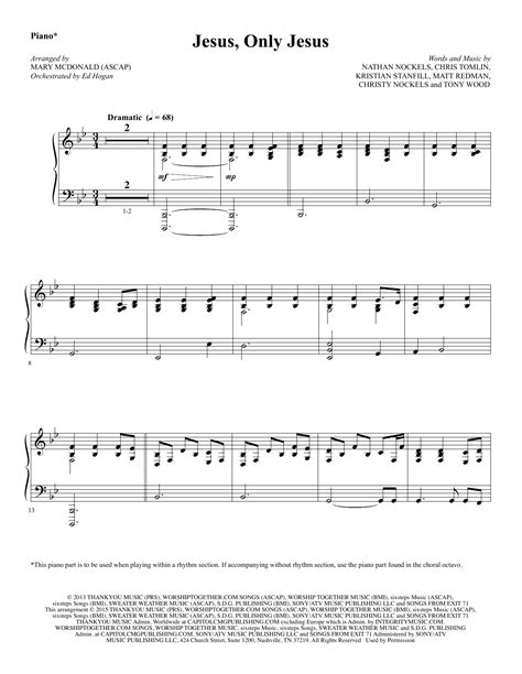 Jesus, Only Jesus - Piano by Mary McDonald Sheet Music for Choir