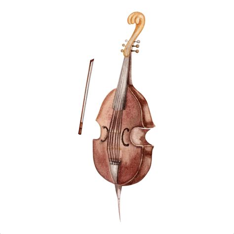 Vintage Double Bass musical instrument. Classical viola da gamba with a