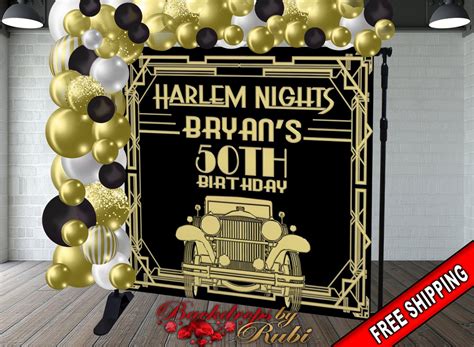 Harlem Nights Birthday Backdrop Harlem Nights Gold Backdrop Harlem