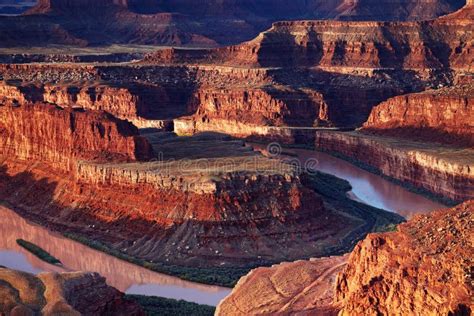 Colorado River Shore Hwy 128 Arches National Park Utah Stock Photo