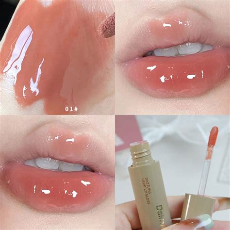 YICKYUE Water Mirror Lip Gloss Sexy Naked Lip Plumper Extreme Low Saturation Glass Lip Jelly